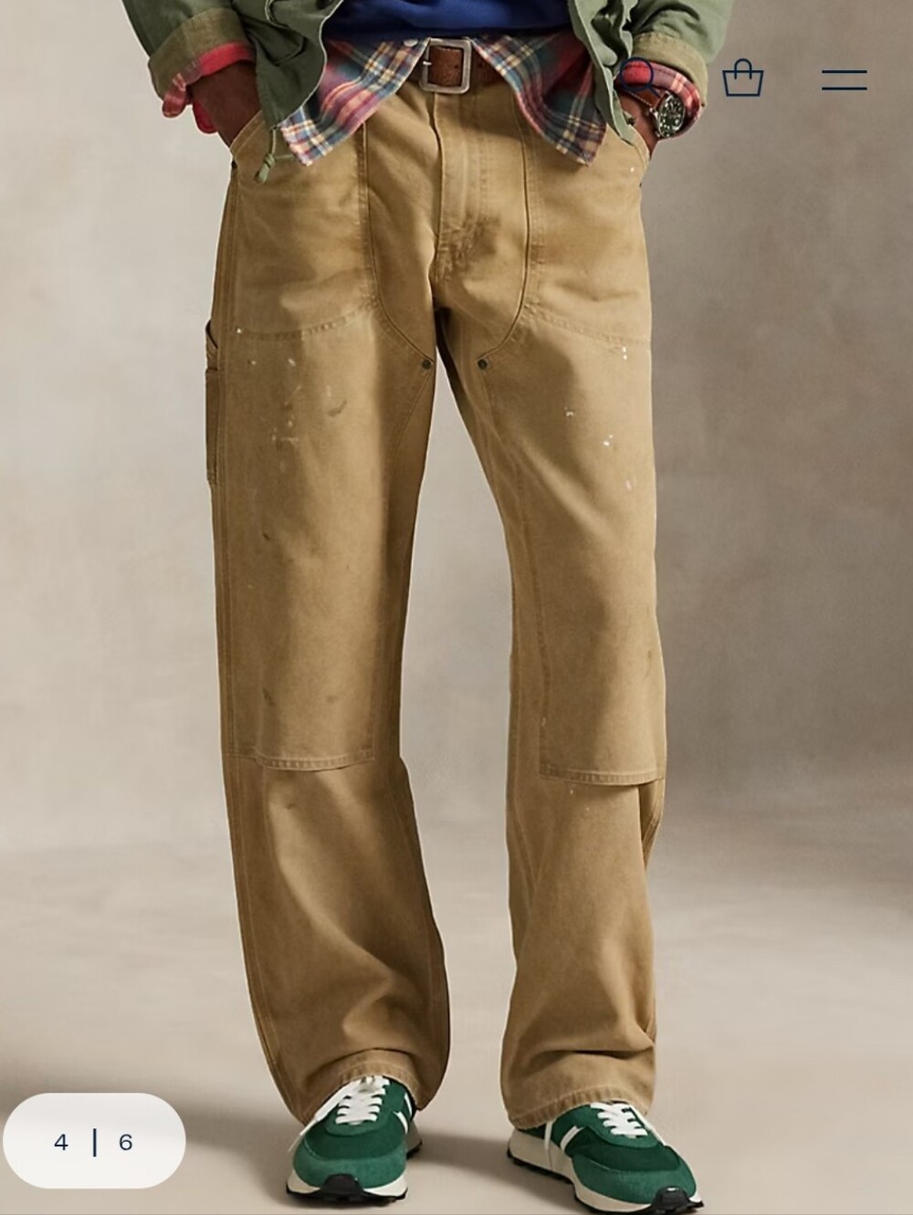 Polo Jeans Co. Vintage Dungaree Canvas Fit Carpenter Biker Pants Size: 40x32